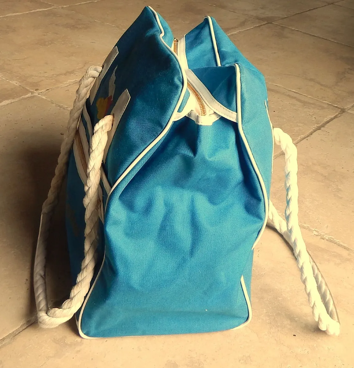Vintage P&O Cruises Travel Bag with Rope Handles - Image 3