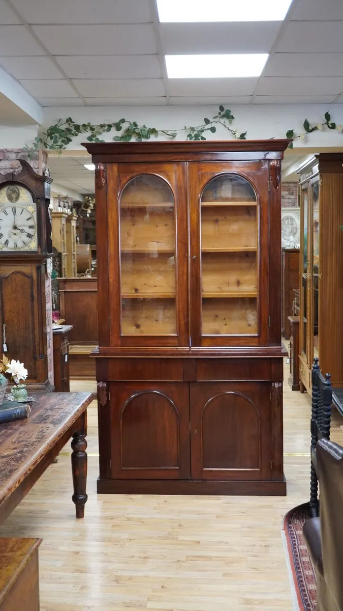 Antique Mahogany Bookcase / Display Cabinet - Image 1