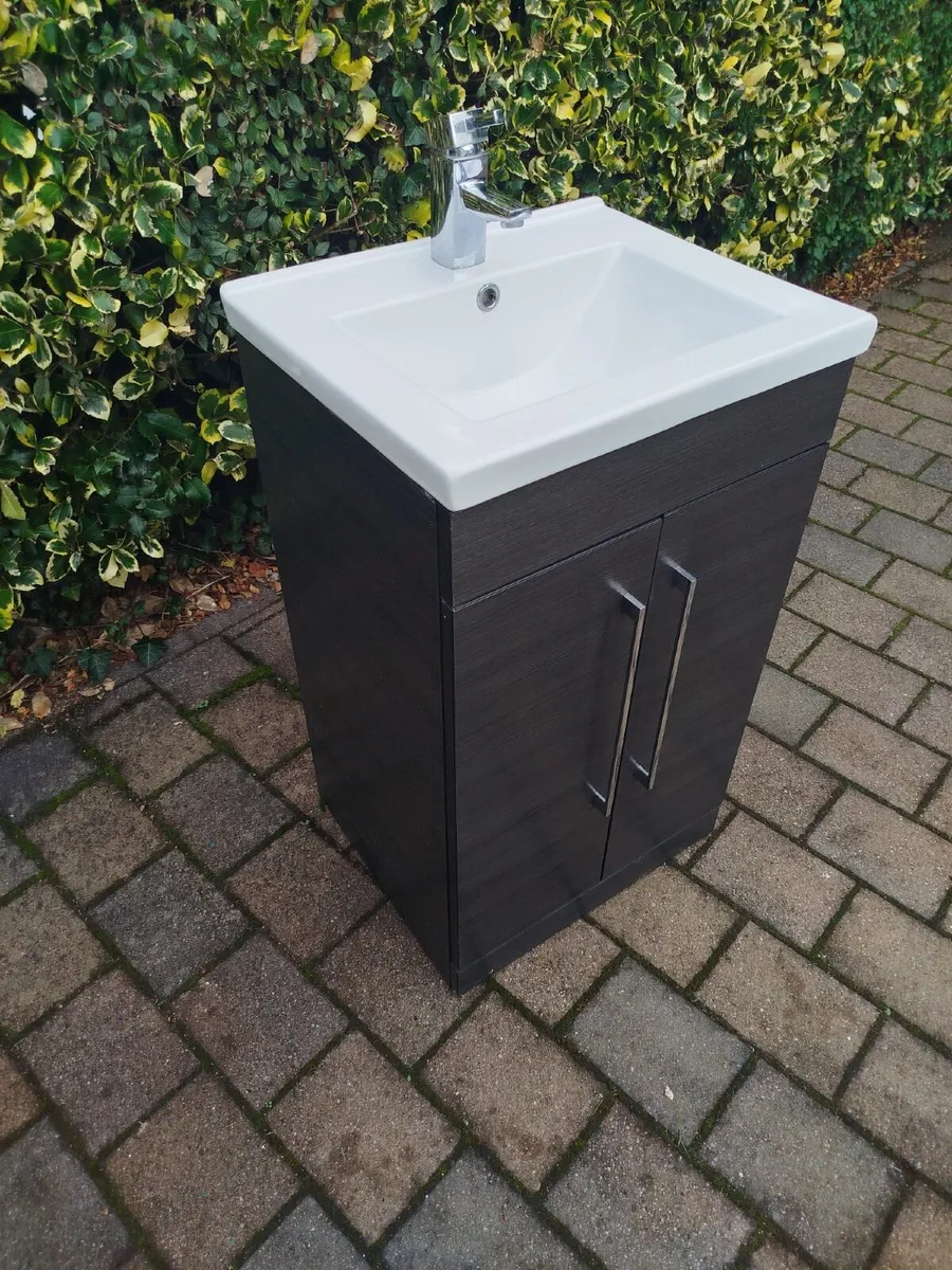 Modern Rectangular Bathroom Sink and Cabinet - Image 3
