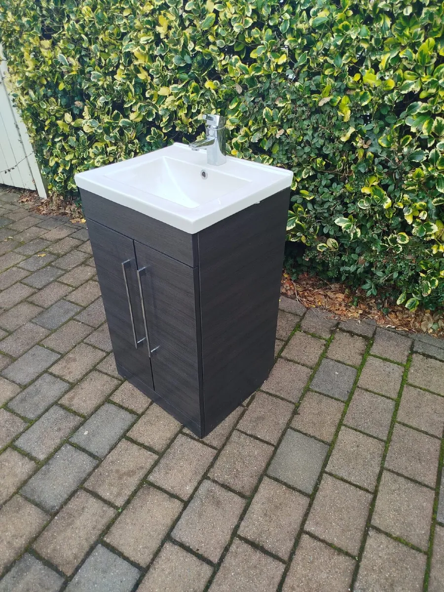 Modern Rectangular Bathroom Sink and Cabinet - Image 2