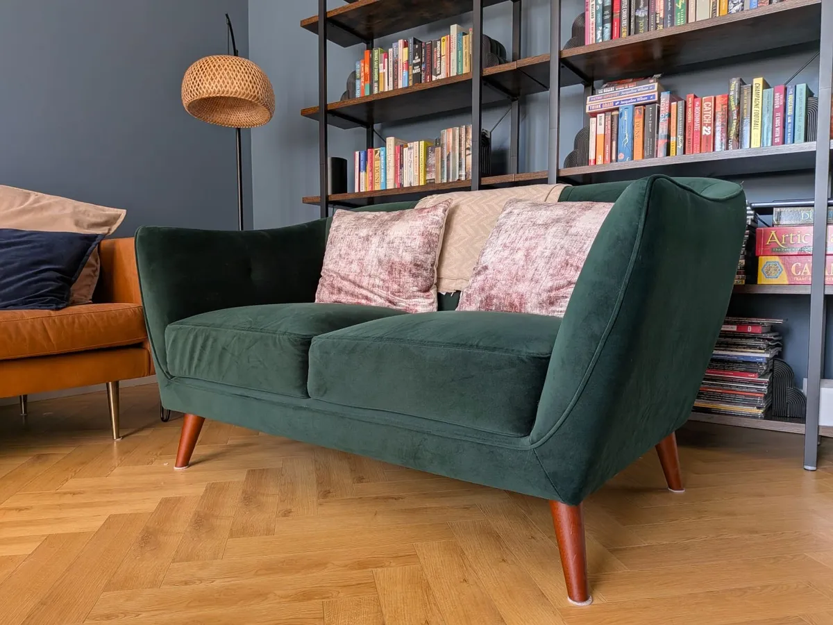 EZ Living Farrow Green Velvet 2 Seater - Image 2