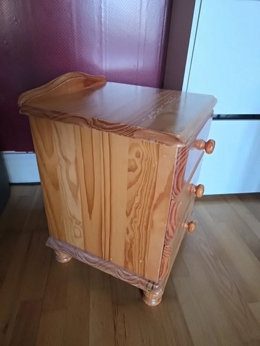 classic solid pine wood bedside locker - Image 2