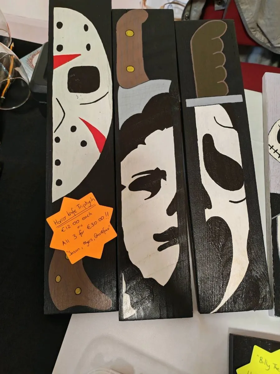 Handmade & Hand-Painted Wooden Halloween Decor Ite - Image 3