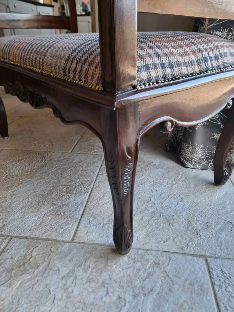 Stunning Carved Wooden Bench - Image 3