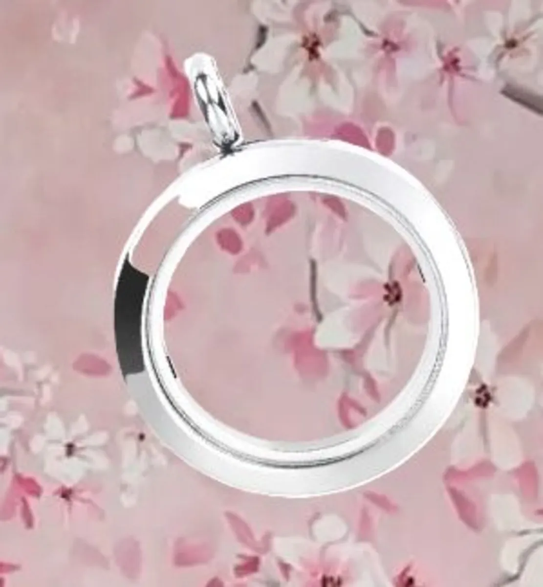 Silver tone floating memorial locket - Image 1