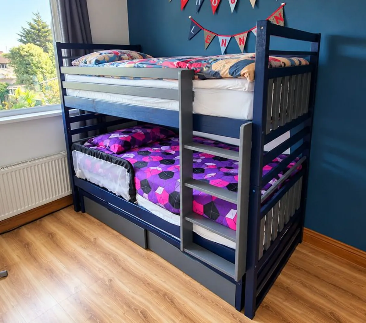 Bunk Bed with Pull-Out 3rd Bed & 2 Storage Drawers - Image 1