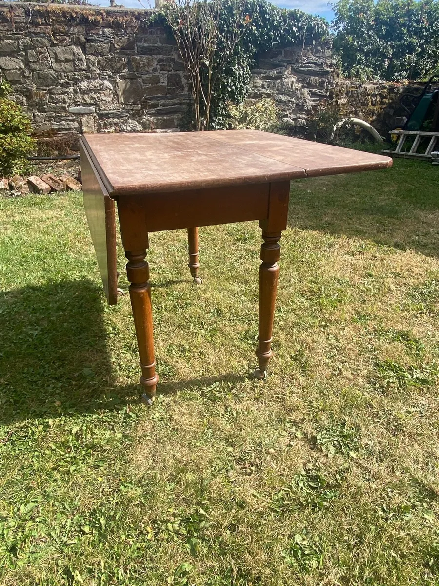 Two Solid Mahogany Drop Leaf Tables - Image 1