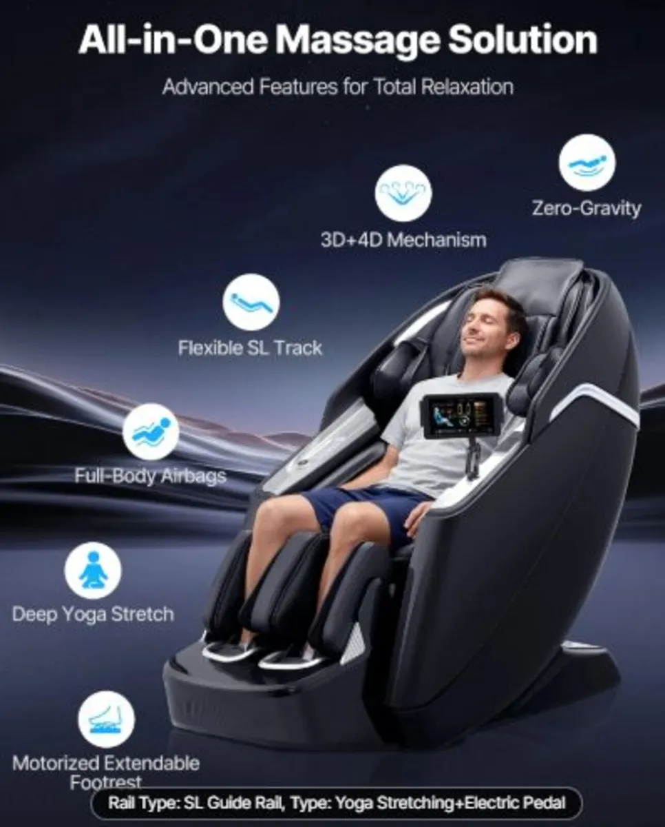 Dual-Core 4D+3D Full Body Massage Chair, - Image 2