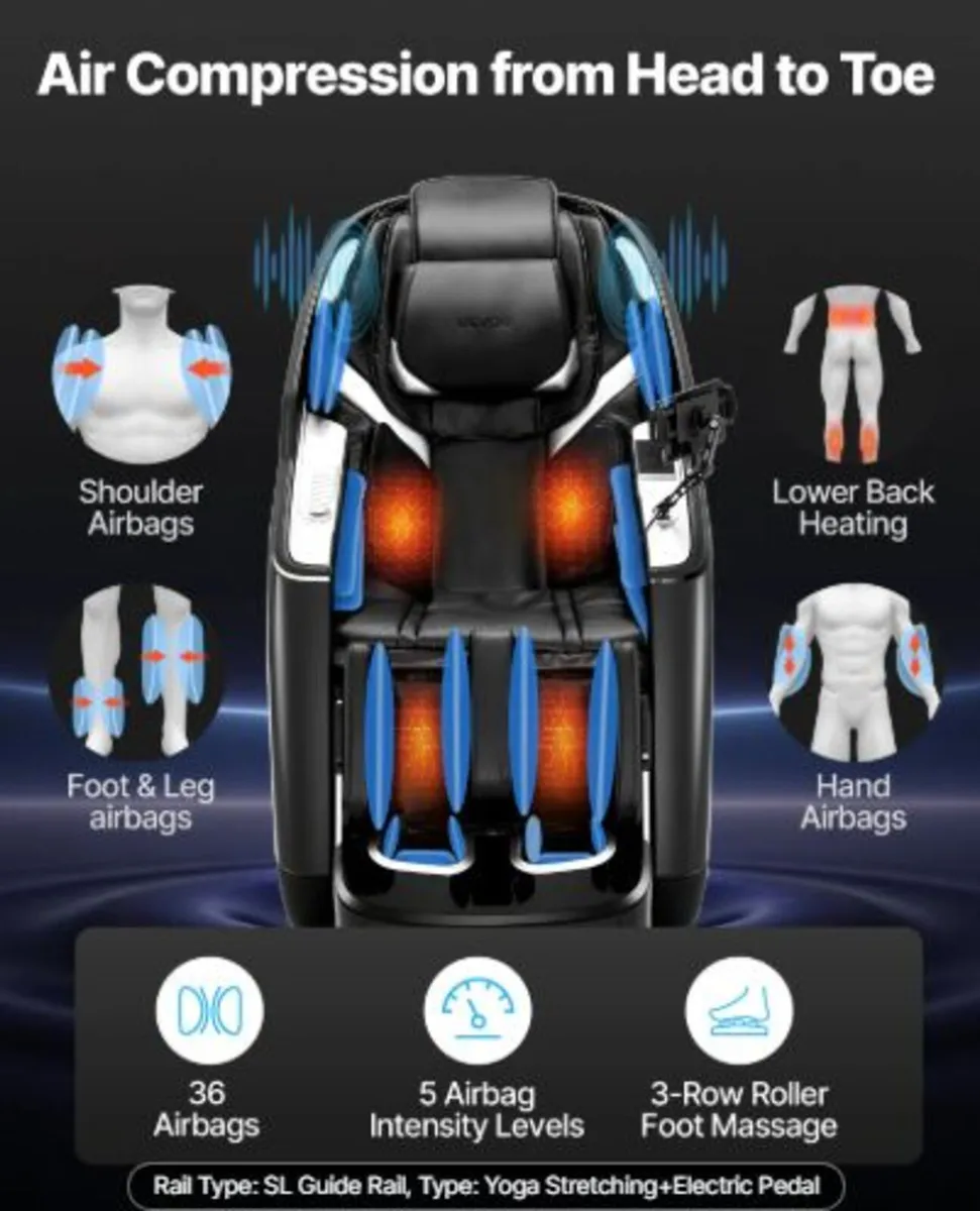 Dual-Core 4D+3D Full Body Massage Chair, - Image 3