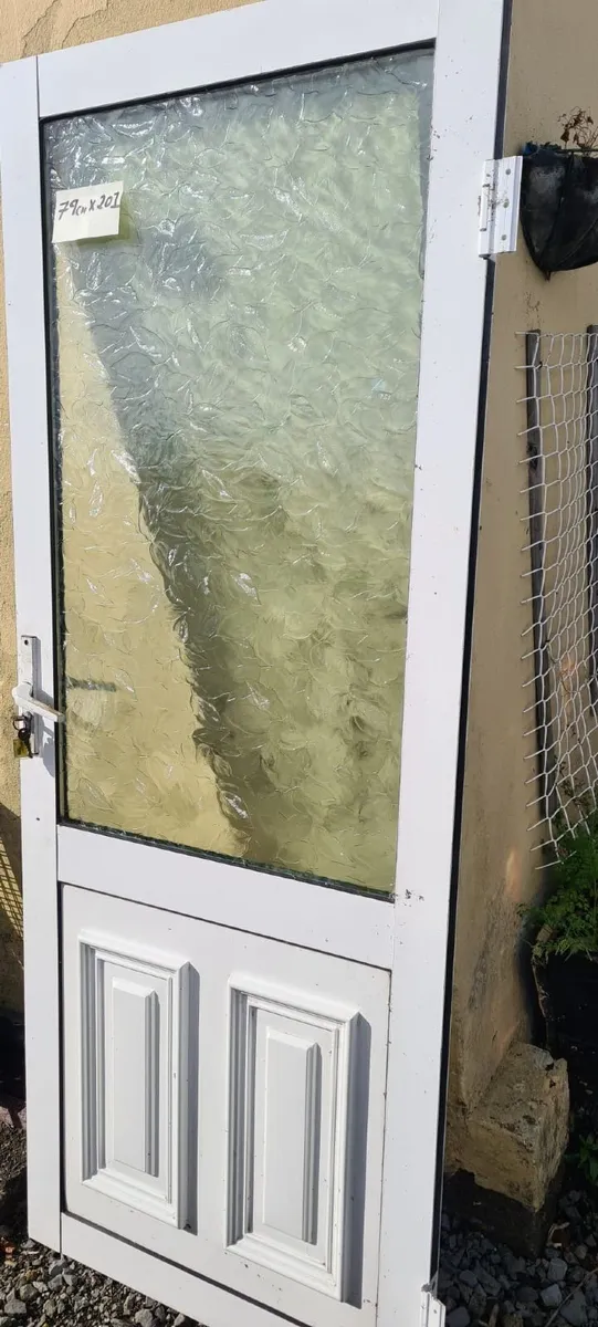 PVC Door 79cm x 201cm with fixed hinges - Image 1