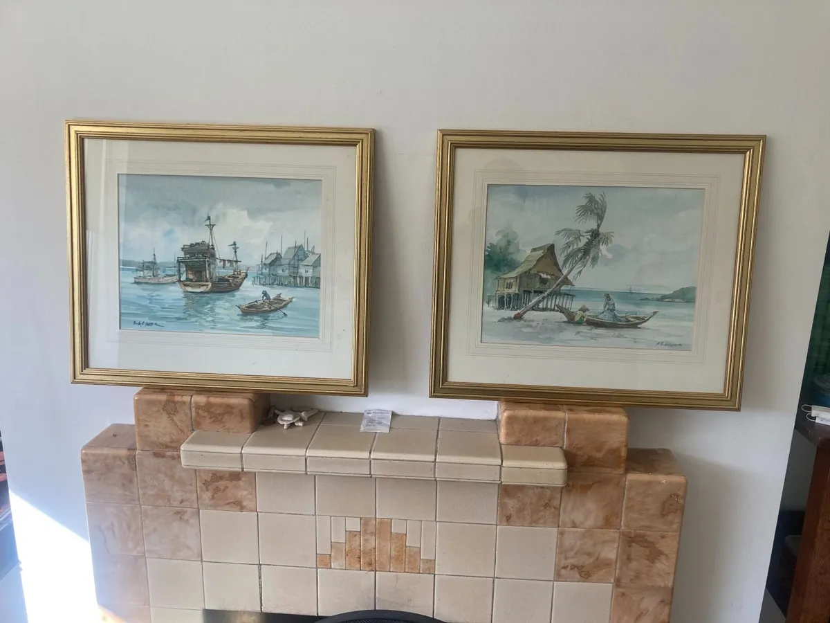 Watercolours x 2 - Paintings - Image 1