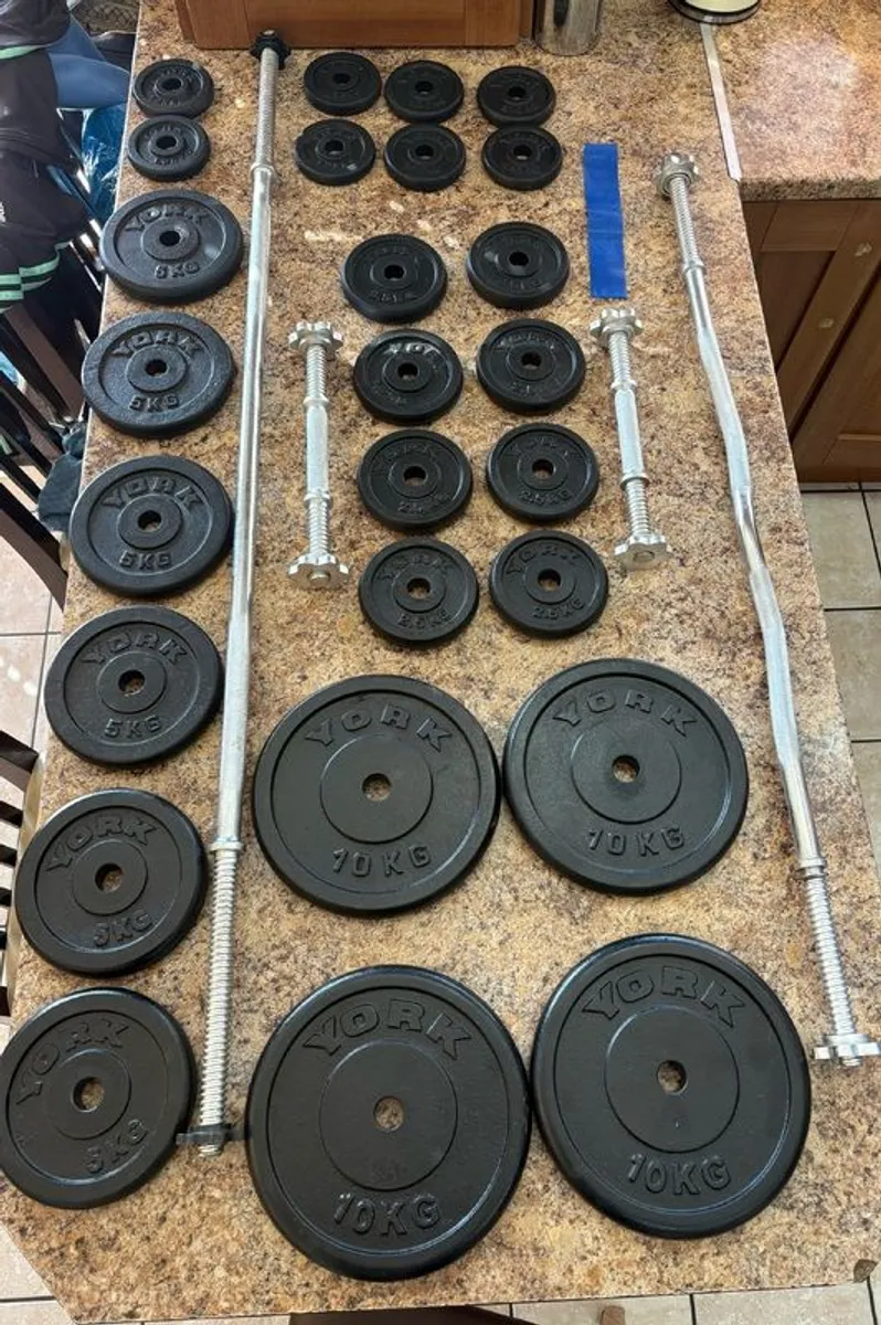 Gym Metal Weights + Bars Bundle Cheap! ALL YORK!!