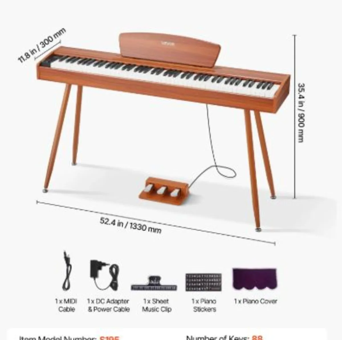 Weighted Digital Piano, 88 Keys Fully Weighted, - Image 4