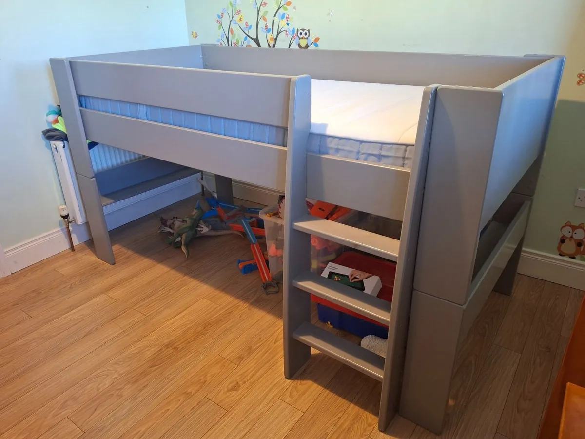 Kids grey midsleeper bed - Image 1