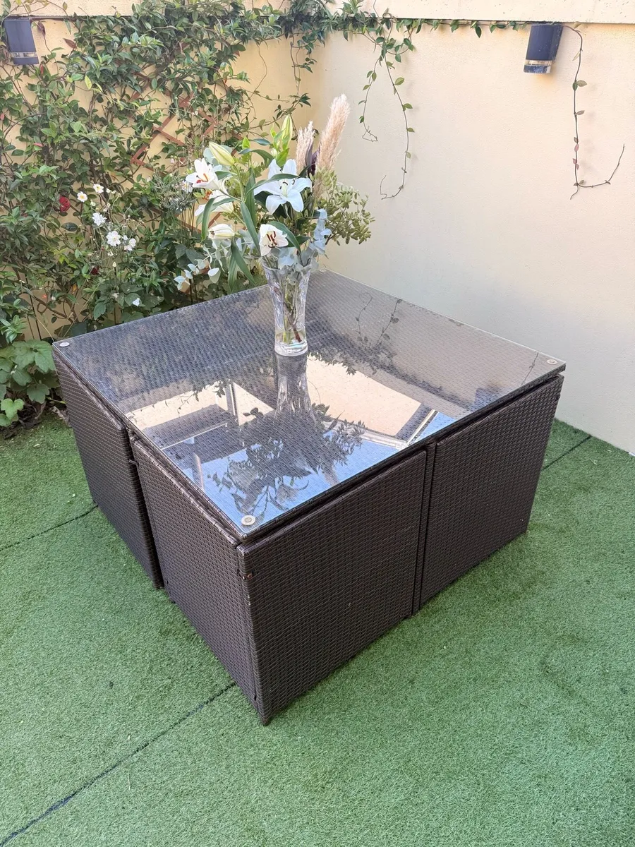 Rattan 4 seater garden furniture - Image 3