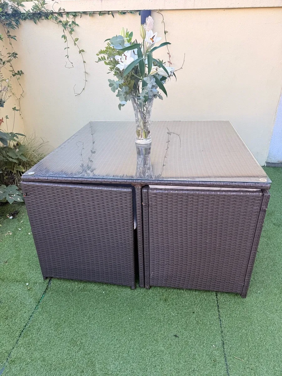 Rattan 4 seater garden furniture - Image 4