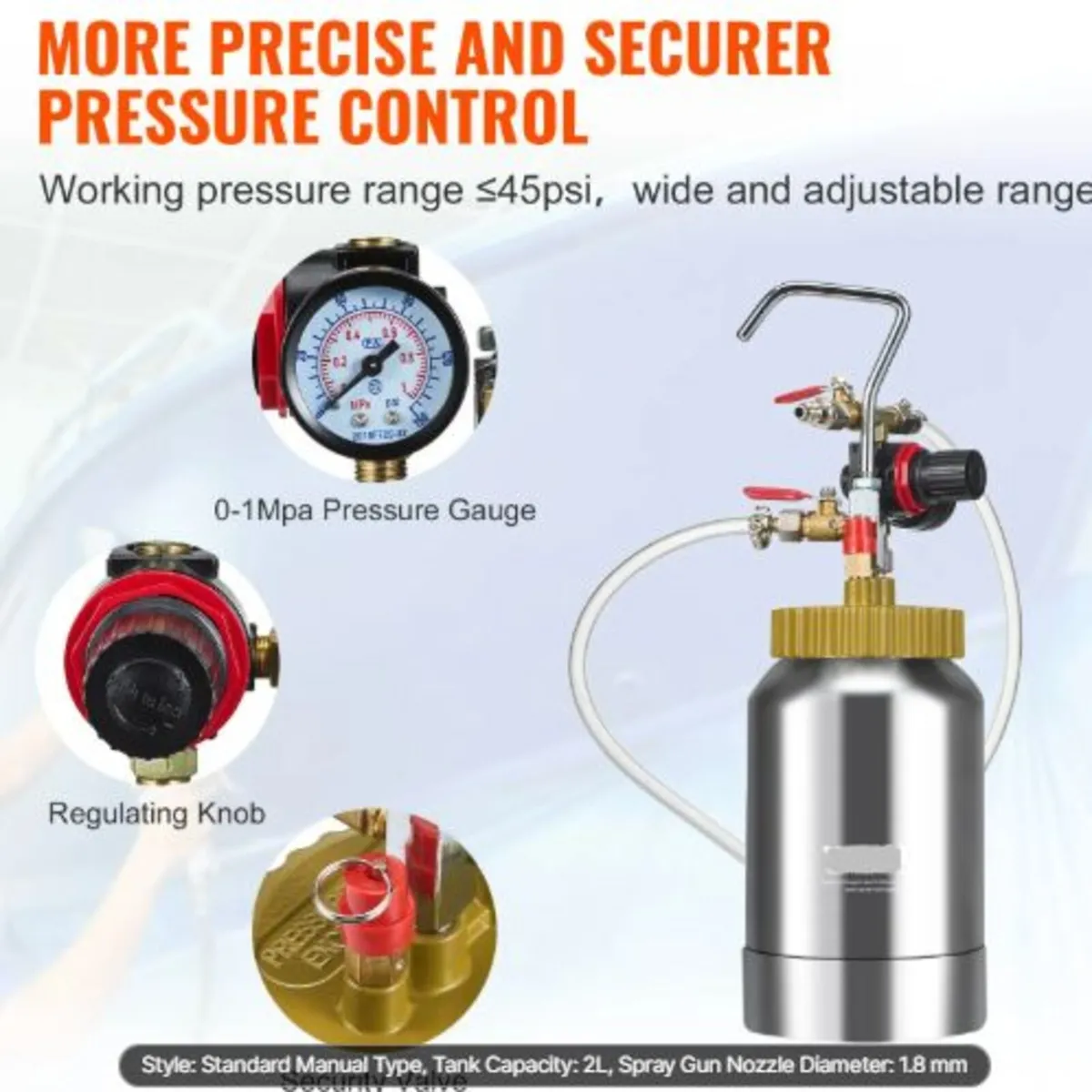 Spray Paint Pressure Pot Tank,2L/0.5gal Lightweig - Image 4