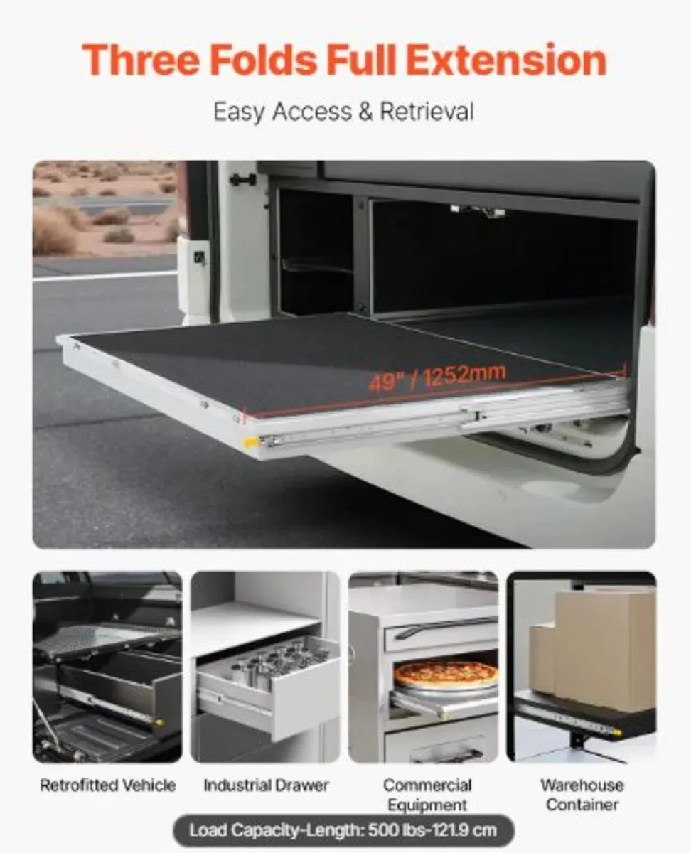 1 Pair Full Extension Drawer Slides 16 18 20 24 - Image 3