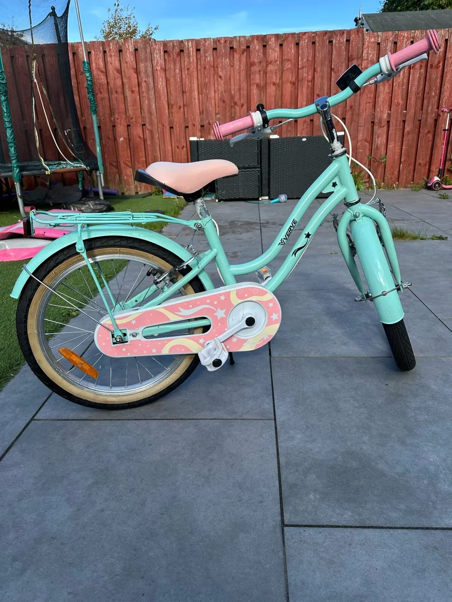 18 Inch Verve Star Bike with Basket Mint - Image 3