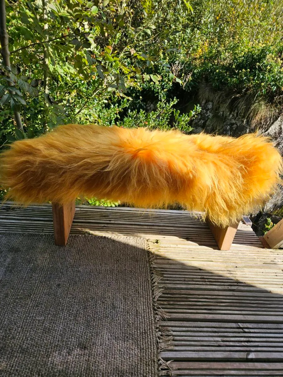 New Soft Yellow Genuine Icelandic Sheepskin Rug - Image 1