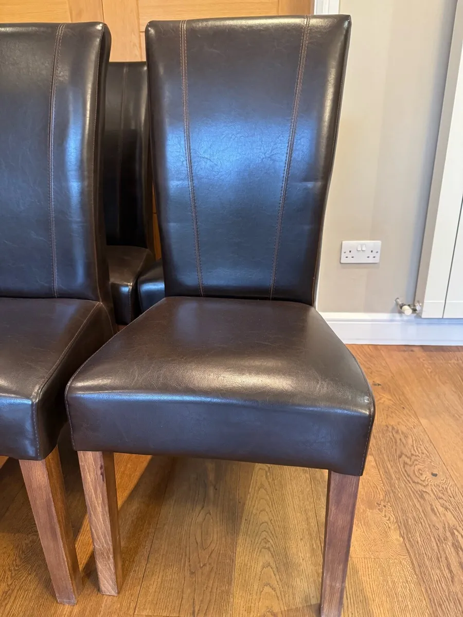Dining Chairs, high back, leather - Image 4
