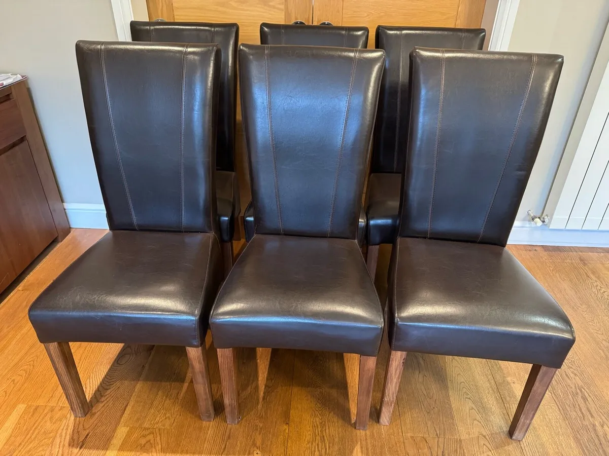 Dining Chairs, high back, leather - Image 1