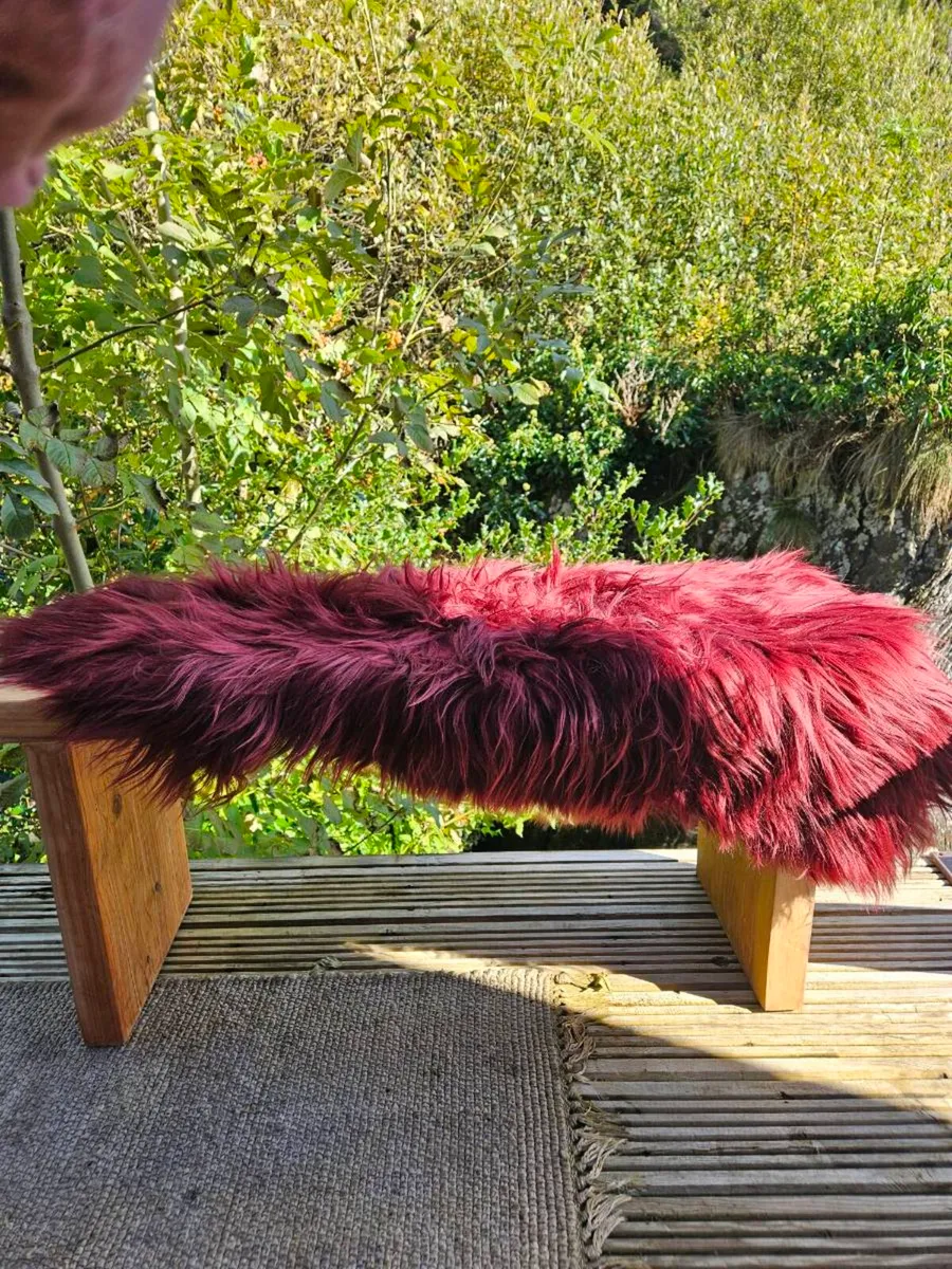 New Soft Rich Burgandy Genuine Icelandic Sheepskin - Image 1