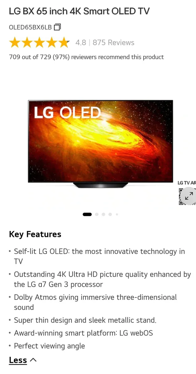 LG BX 65 inch 4K Smart OLED - Image 2