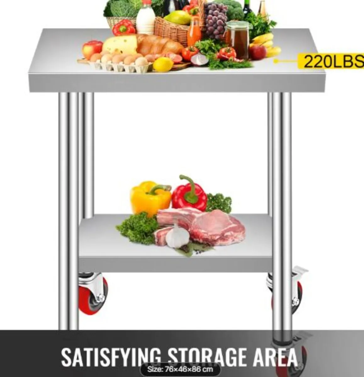 Stainless Steel Work Table 30 x 18 x 34 Inch, 700 - Image 2