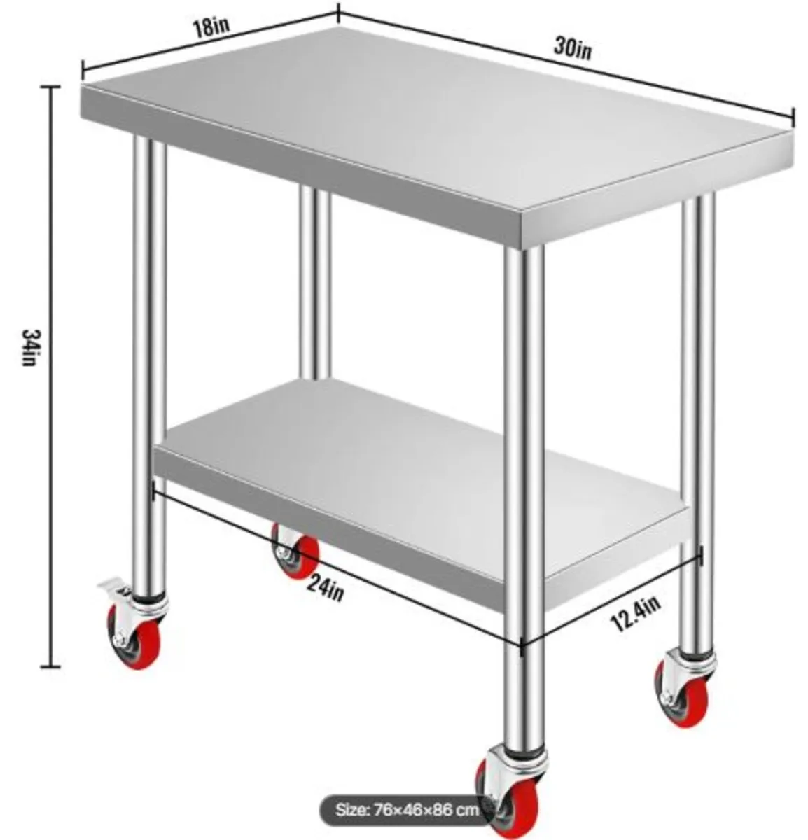 Stainless Steel Work Table 30 x 18 x 34 Inch, 700 - Image 4