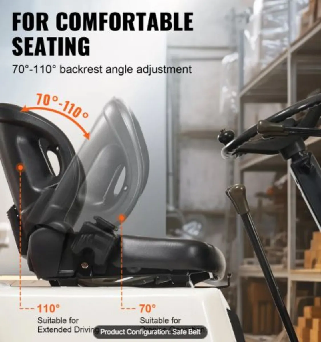 Universal Forklift Seat,Tractor Seat with Adjustab - Image 3