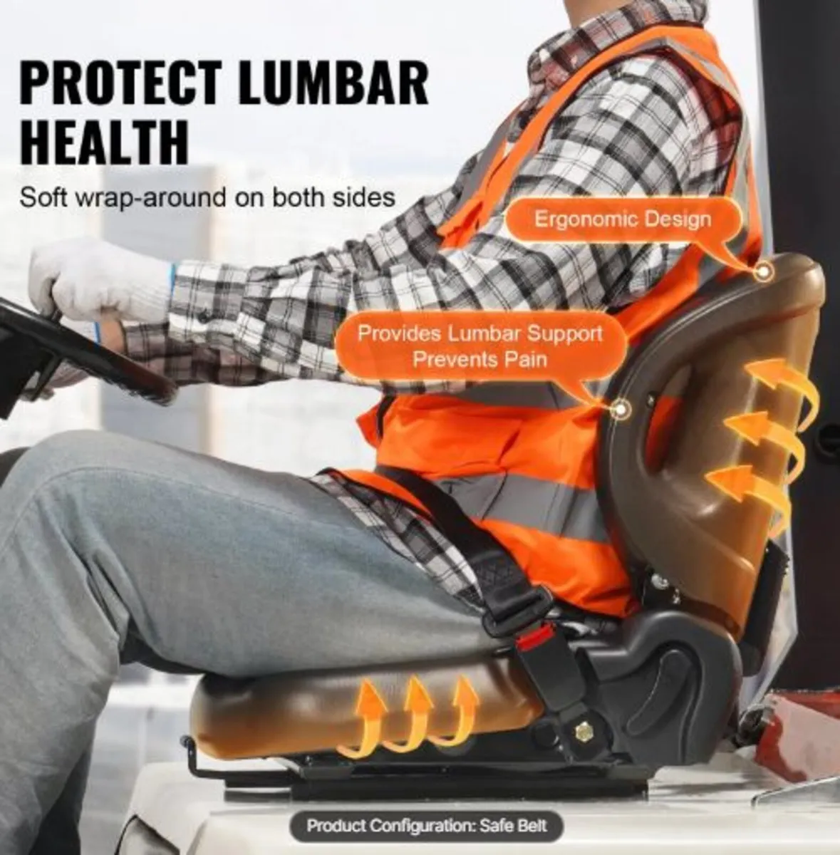 Universal Forklift Seat,Tractor Seat with Adjustab - Image 2