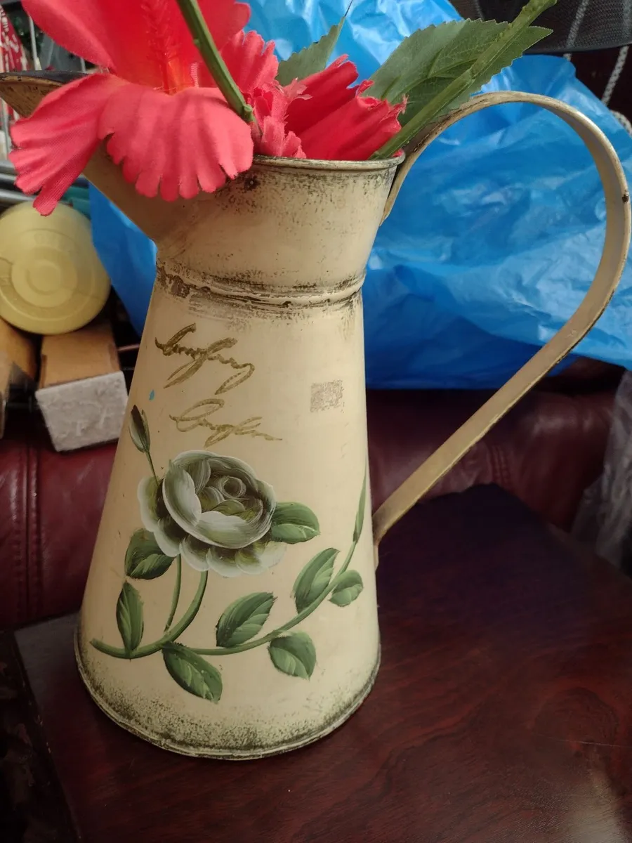 Vintage tin ornament jug - Image 3