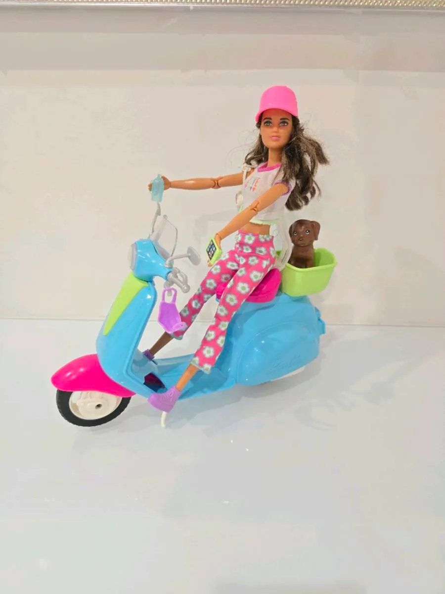 Barbie Scooter with Barbie Doll & Puppy 🛵 - Image 2