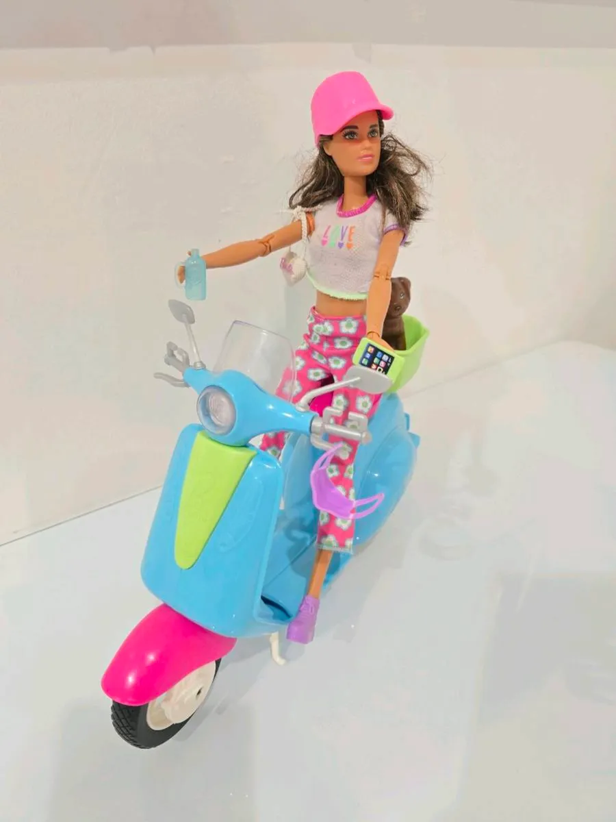 Barbie Scooter with Barbie Doll & Puppy 🛵 - Image 3