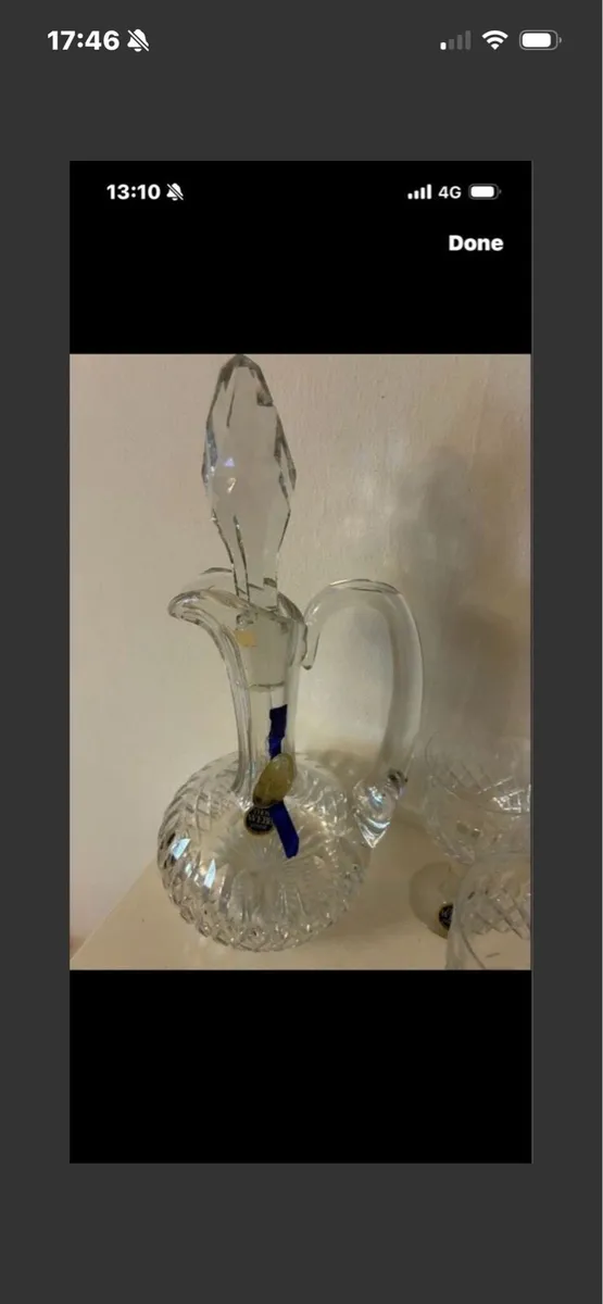 Vintage Thos Webb Crystal Decanter& Glasses - Image 2