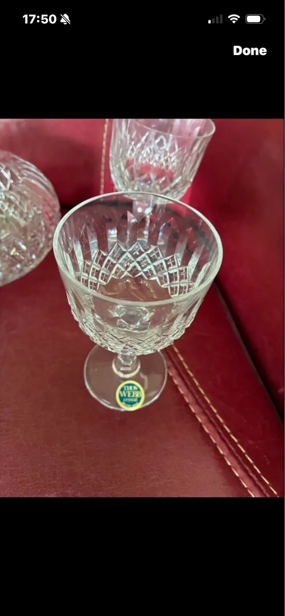 Vintage Thos Webb Crystal Decanter & Glasses - Image 3