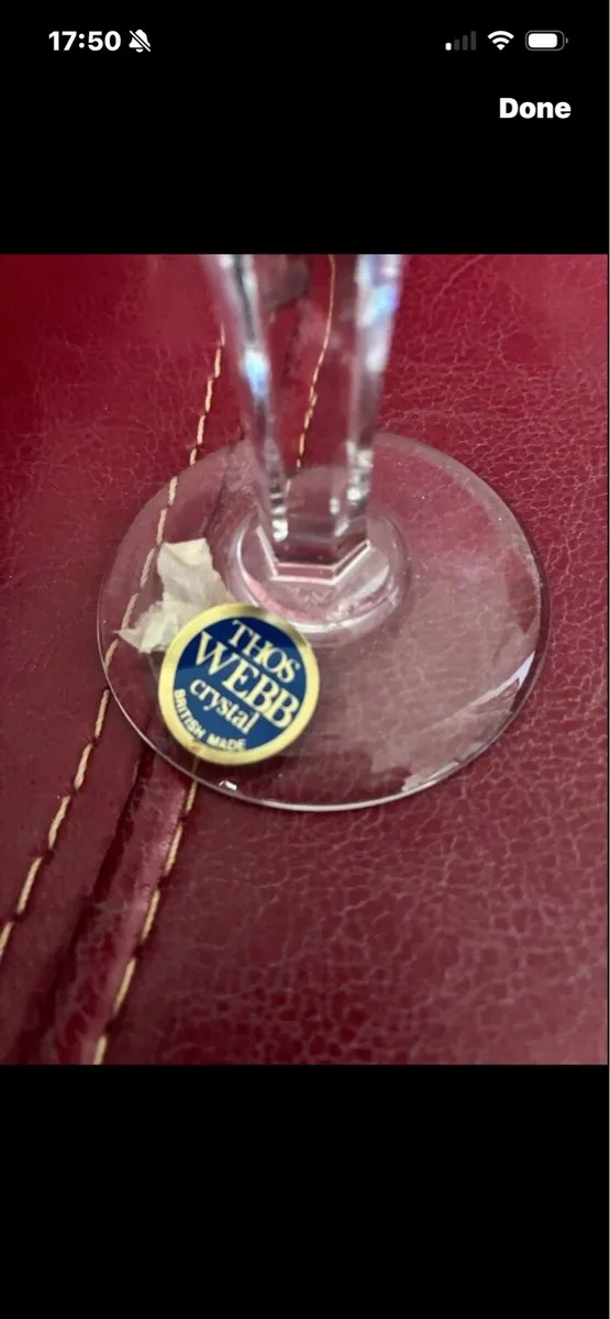 Vintage Thos Webb Crystal Decanter & Glasses - Image 4