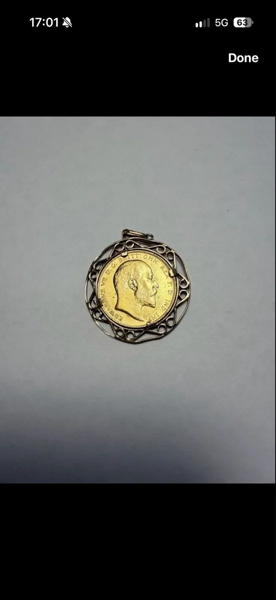 1902 Edward VII gold sovereign .9k Mount - Image 2