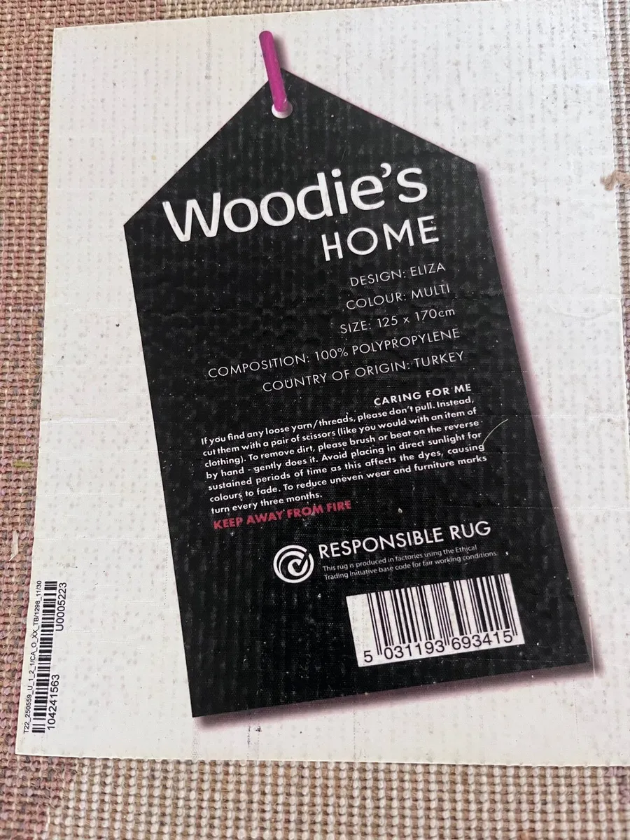 Woodies Floor Rug 125 x 170cm Multi Coulored Rug - Image 2