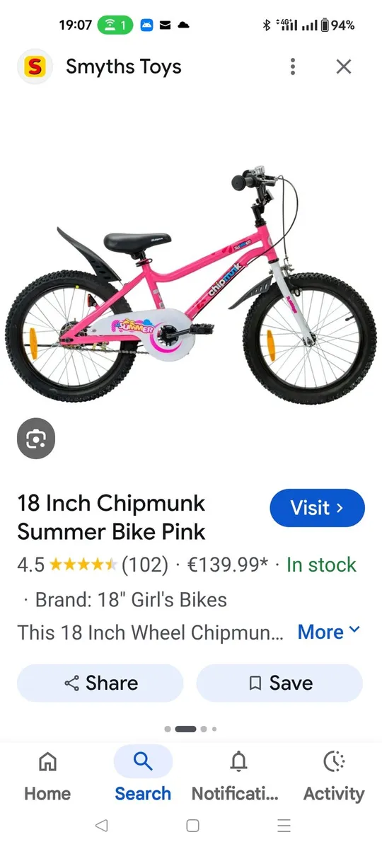 Girls 18 inch chipmunk bike - Image 2