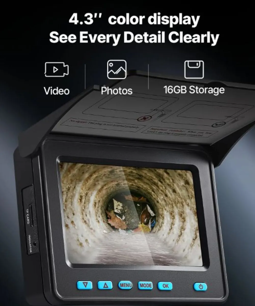 Sewer Camera 50m Drain Inspection Camera with Scre - Image 3