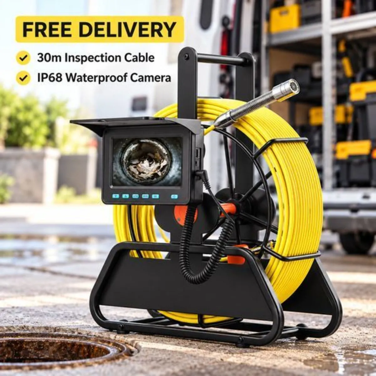 Sewer Camera 30m Drain Inspection Camera with Sc - Image 1