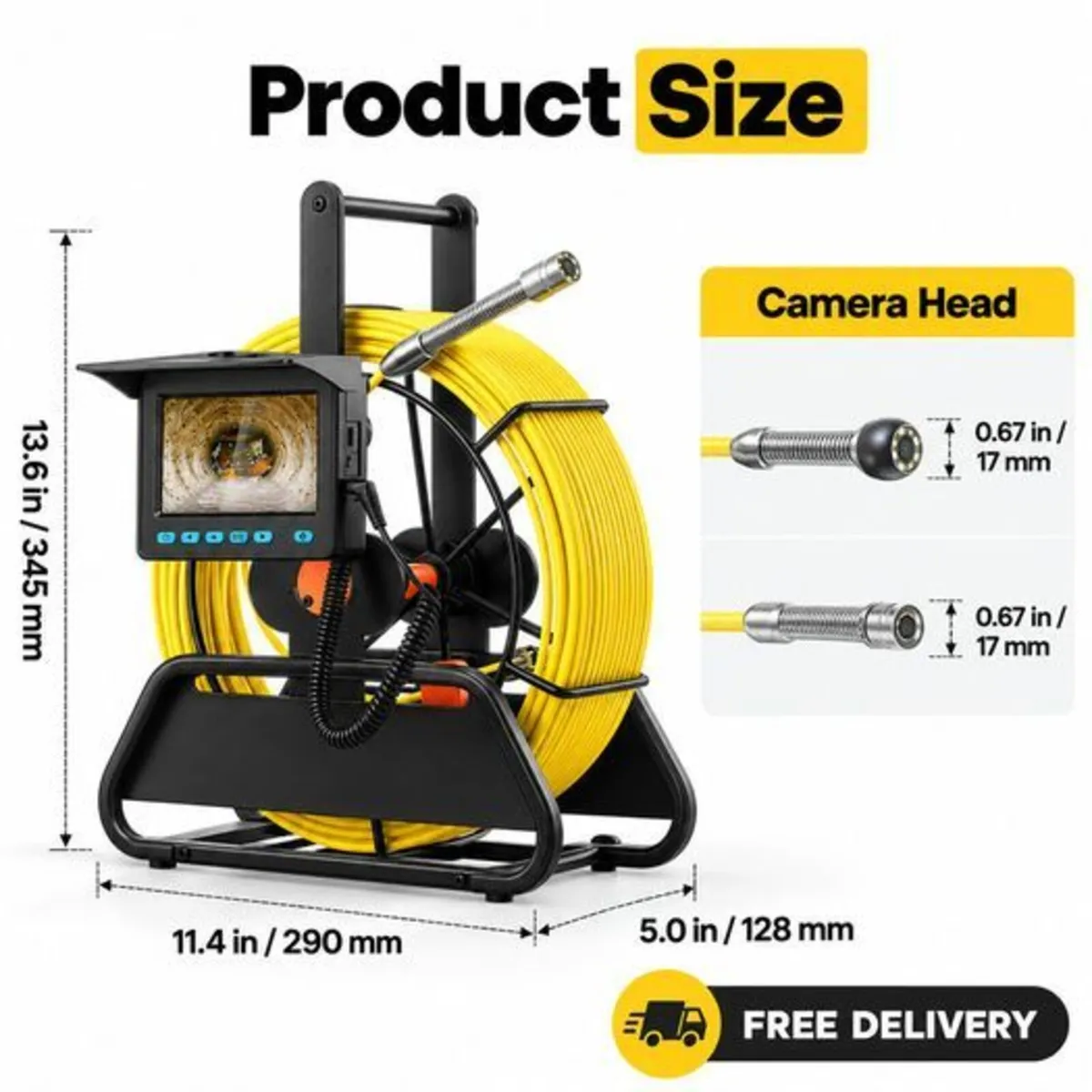 Sewer Camera 30m Drain Inspection Camera with Sc - Image 2