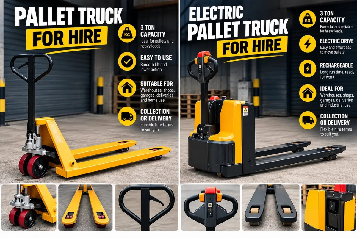 Electric or manual Pallet truck for hire - Image 3