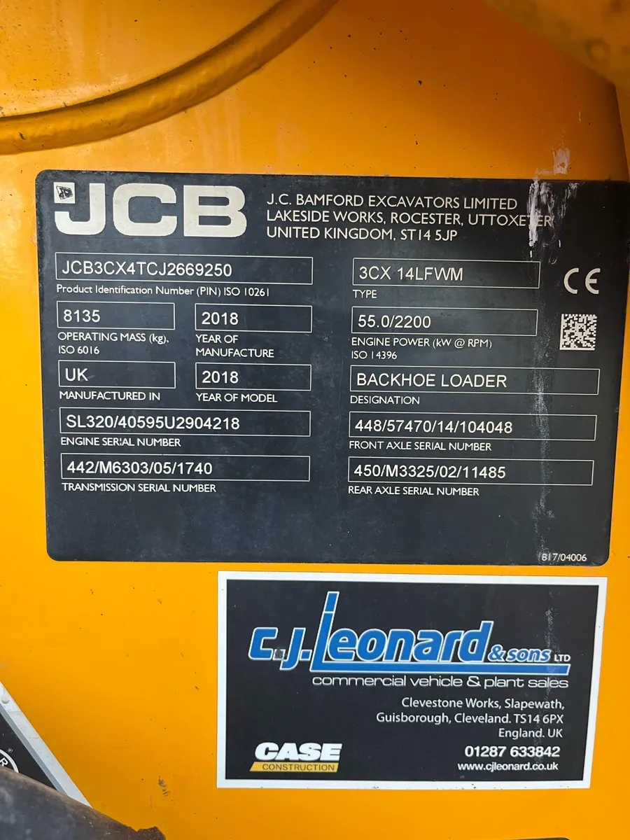 2018 jcb 3cx - Image 3