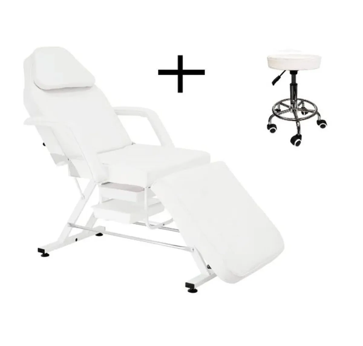 Beauty cosmetic bed chair with 2 cuvettes wht/blck - Image 3