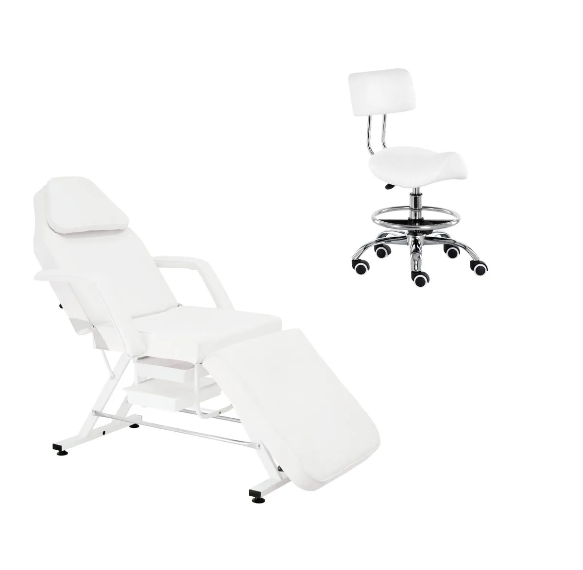Beauty cosmetic bed chair with 2 cuvettes wht/blck - Image 2