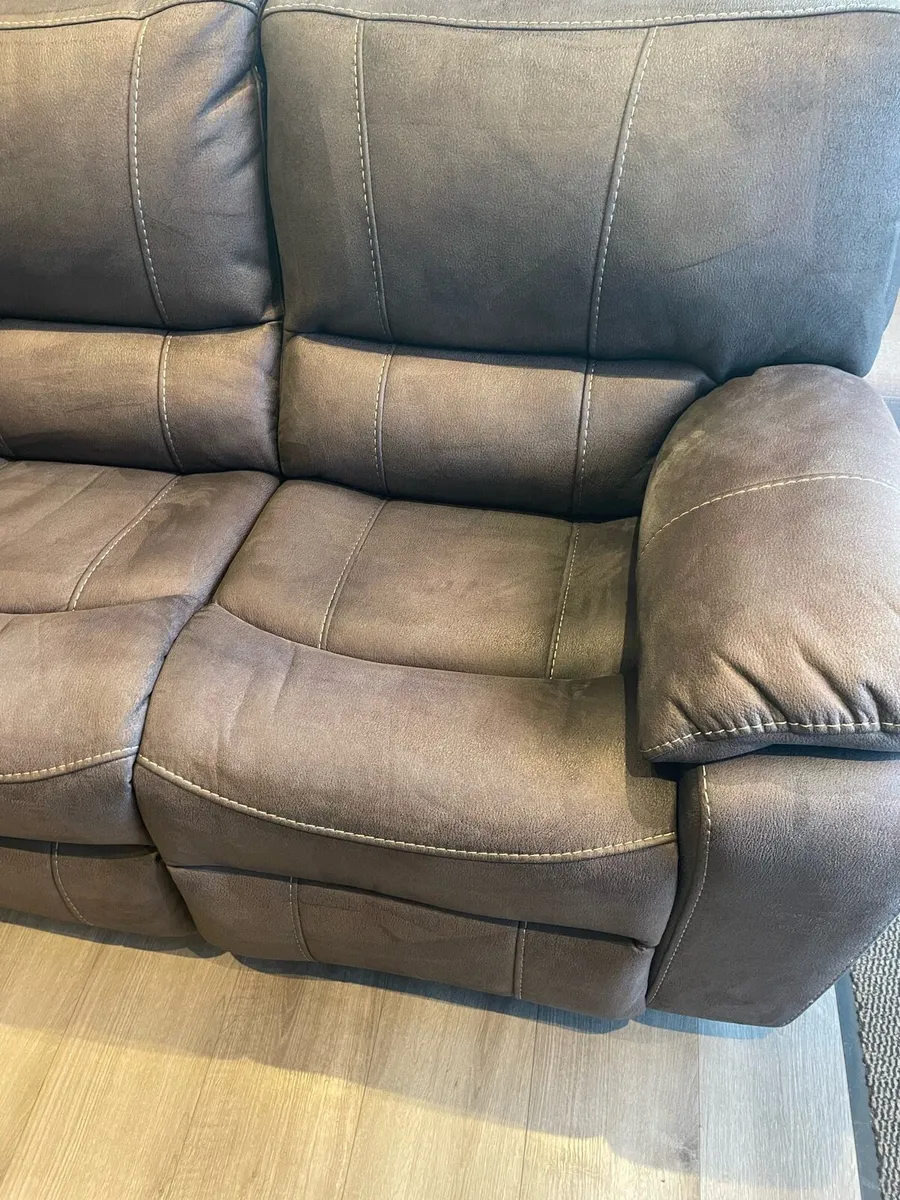 Two seater Recliner suede Couch - Image 3