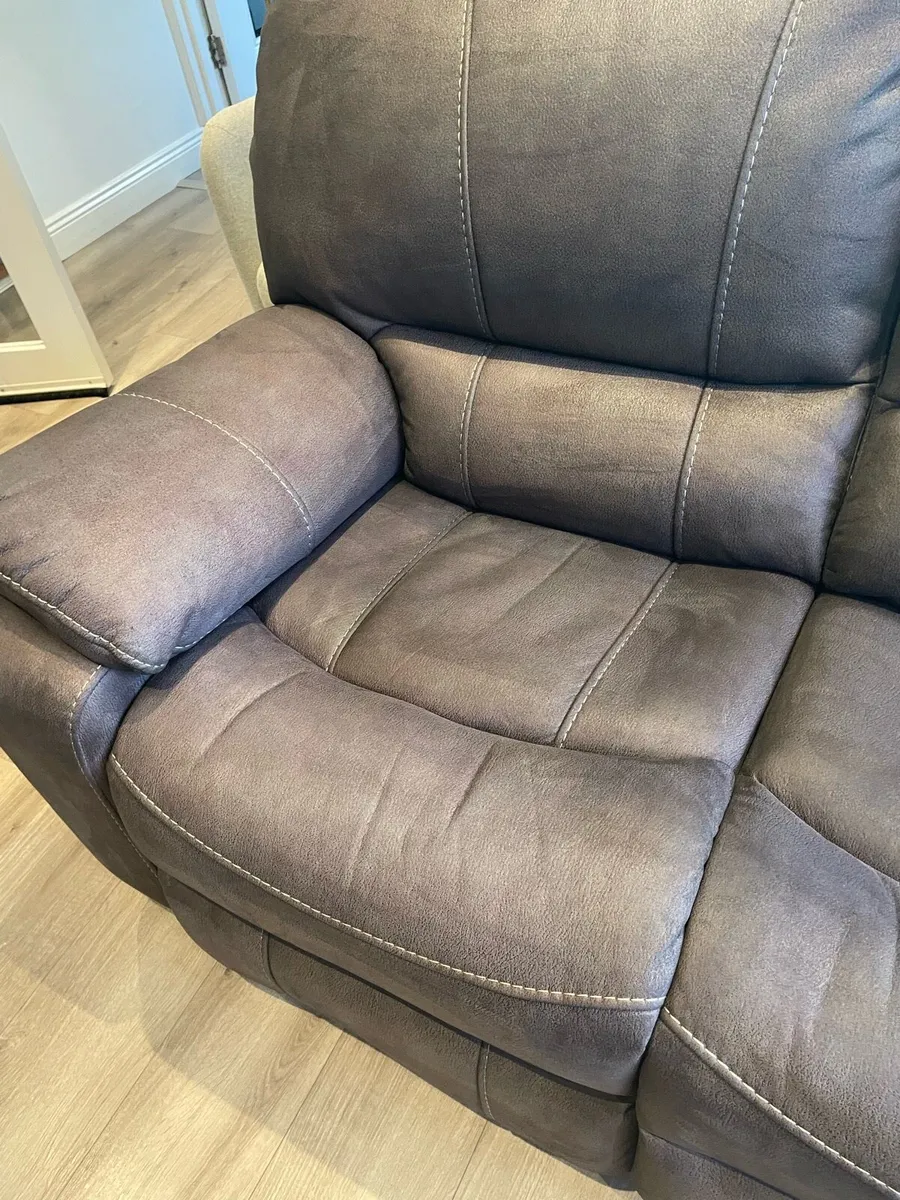 Two seater Recliner suede Couch - Image 4